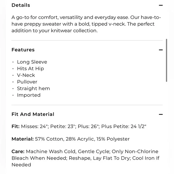 Talbots Tipped V-Neck Sweater Like new - Picture 8 of 8